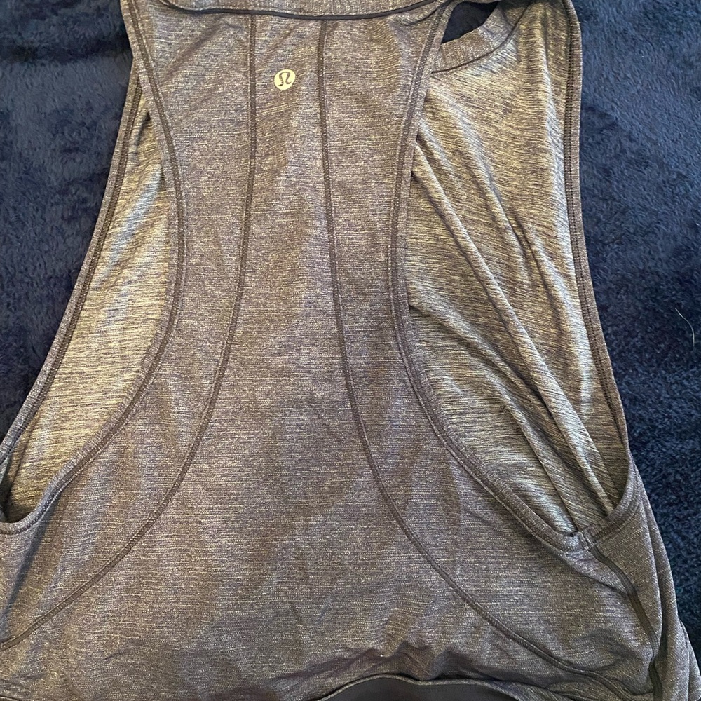 Purple Razorback boxy crop Lululemon tank
